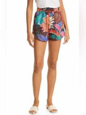 NWT FARM Rio Sporty Black Cool Leopard High Waisted Shorts